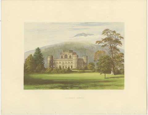 Victorian Country House Views, Trentham, Wollaton, Inveraray, Fountains, c.1850, view 4