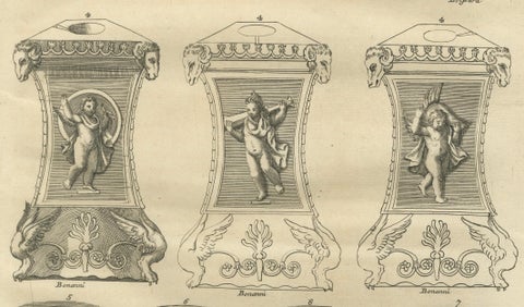 Classical Roman Altars & Antiquities Engraving, Montfaucon 1721, close-up 3