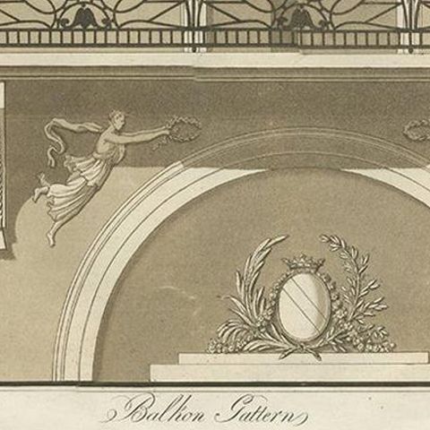 Antique Print of the Architecture of a Balcony by Spiegl, circa 1730, close-up 1