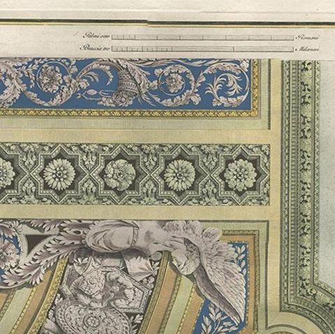 Antique Architecture Print of Ornaments 'Tav. XIV' by Albertolli, close-up 1