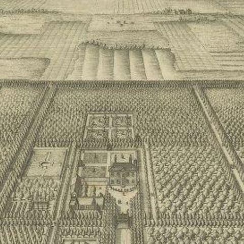 Antique Print of the Poppendam Estate by Smallegange, 1696, close-up 2