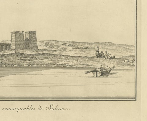Remarkable Ruins of Sabua, Nubia, Norden Engraving 1755, close-up 4