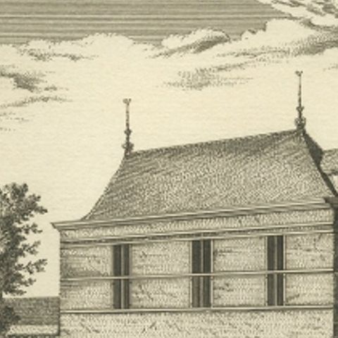 Antique Print of an Estate in Overveen, The Netherlands, c.1800, close-up 2