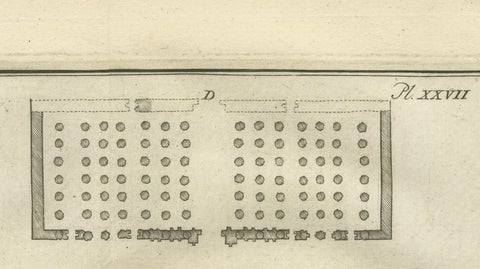 Temples at El-Khuz and Karnak with Columned Halls and Gateways, Egypt 1776, close-up 3