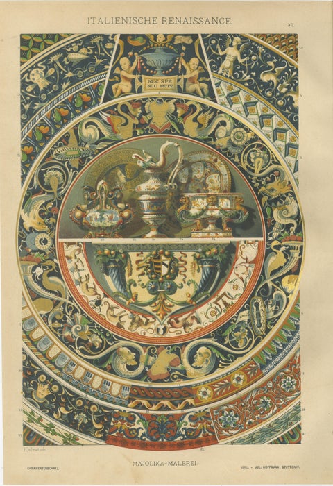 Set of Four Italian Renaissance Decorative Prints by H. Dolmetsch, 1887, view 3