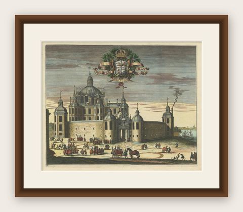 Baroque Majesty: A Vibrant Assembly at Svartsjö Castle in Sweden, 1693, shown framed