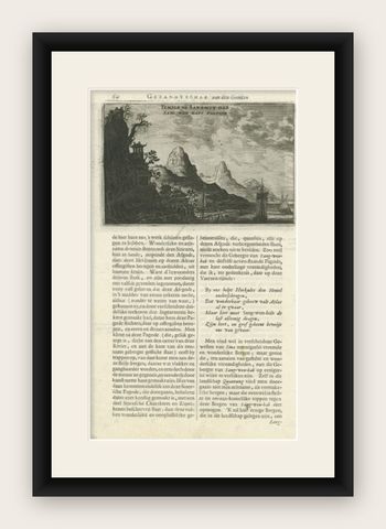Antique Print of the Temple of Sang Wan Hab by Nieuhof, 1665, shown framed