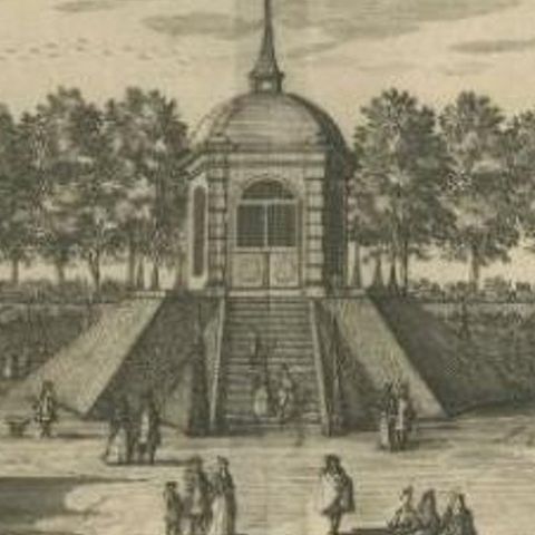 Antique Print of the Petersburg Estate by Stoopendaal, 1719, close-up 2