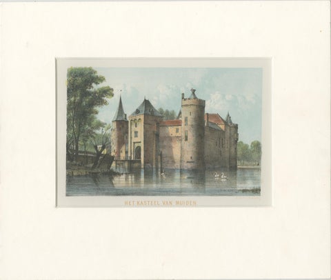 Antique Hand-Colored View of Muiden Castle, the Netherlands, ca.1895, view 2