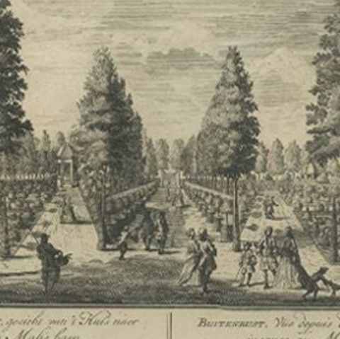 Antique Print of the Buitenrust Estate, Maliebaan, the Hague, the Netherlands, close-up 2