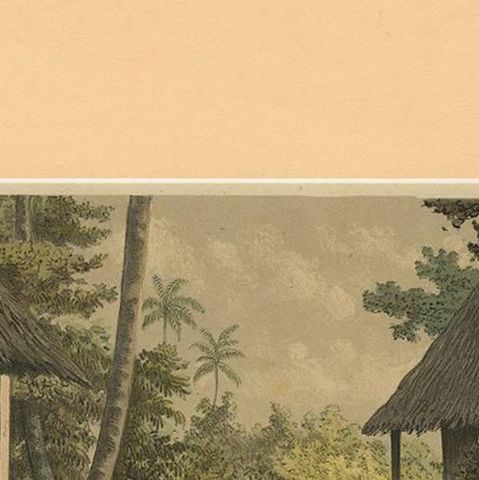 Antique Print of a House in Oleh-Leh, on Atjeh 'Sumatra, Indonesia' by Perelaer, close-up 1