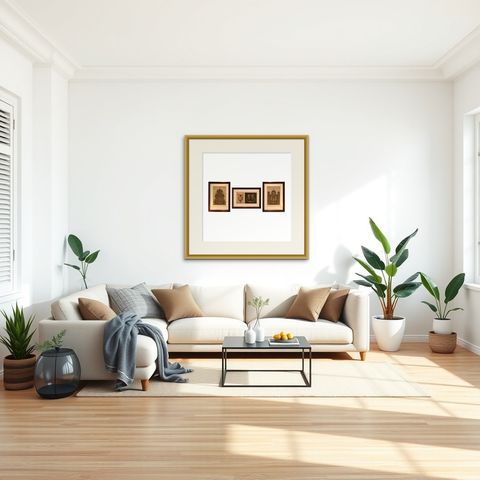 Monumental Bavarian Altar Design Triptych, Historicist Ornament, c. 1874, shown framed in a room, true to size
