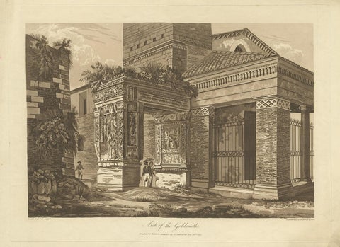 Antique Print of the Arch of the Goldsmith by Abbot, 1820, view 2