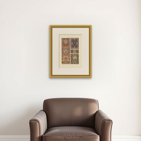 Baroque and Pastoral Motifs, Decorative Panels, Plate LXXXIII, ca.1869, shown framed on a wall, true to size
