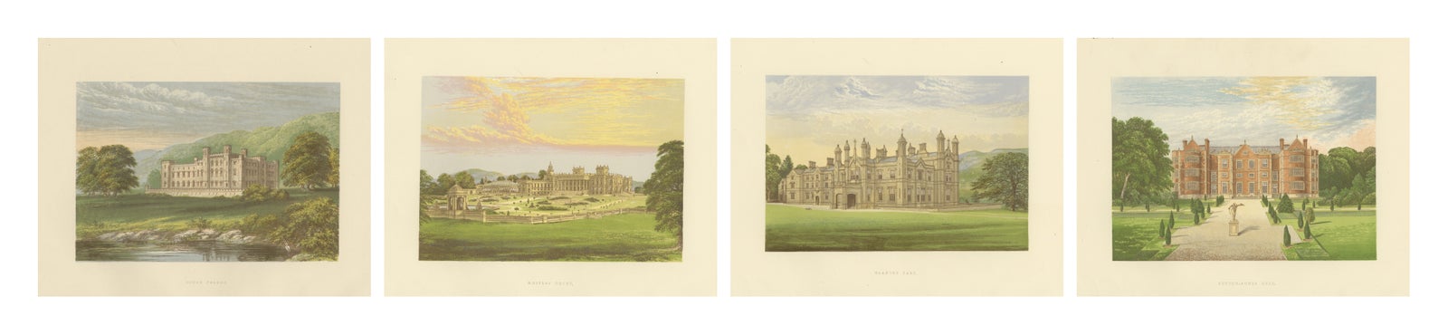 Victorian Estate Views, Scone Palace, Witley Court, Glanusk Park, ca.1850