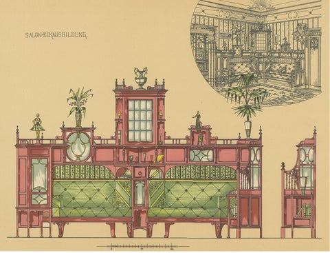 Pl. 8 Antique Print of Salon Furniture by Kramer 'circa 1910', view 2