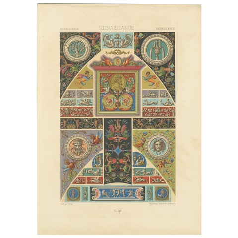 Renaissance Medallions & Mythological Grotesques, Classical Ornament, 1869