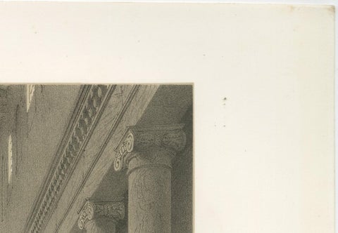 Basilica of San Lorenzo fuori le Mura Interior, Rome, Benoist 1869 Lithograph, close-up 3