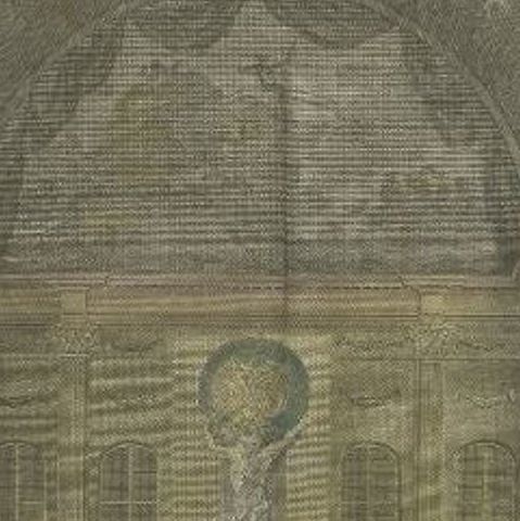 Antique Print of the Central Hall of the Royal Palace of Amsterdam by Van Liende, close-up 2