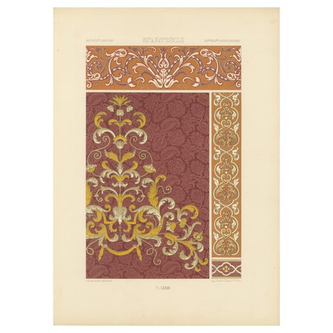 16th–17th C. Renaissance Scrollwork, Ornamental Design, Plate LXXIII, 1869