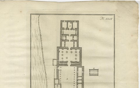 Temple of Philae on the Island of Isis, Ancient Egyptian Plan, c.1710, close-up 5
