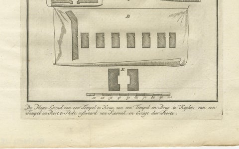 Temples at El-Khuz and Karnak with Columned Halls and Gateways, Egypt 1776, close-up 2