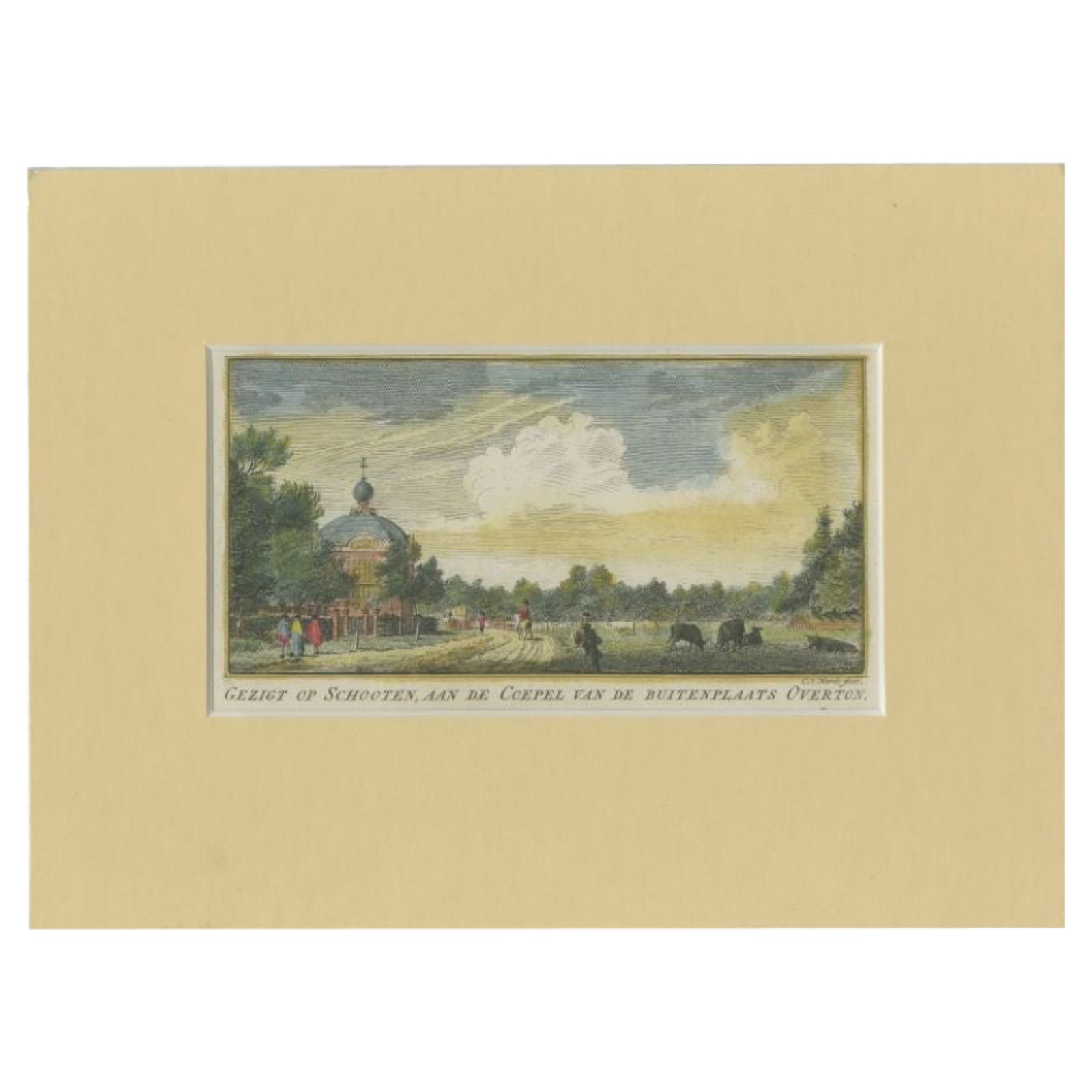 Antique Print of the 'Overton Estate' Near Haarlem by Van Noorde, 1763