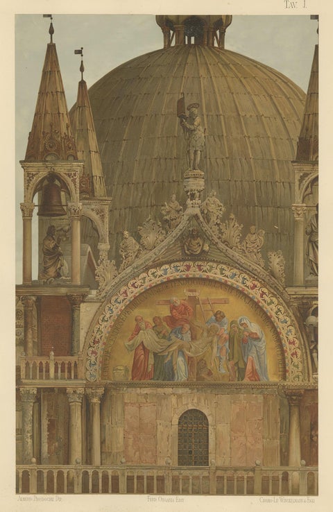 Antique Print of the Portal of Sant'Alipio of the Basilica of San Marco, 1881, view 2
