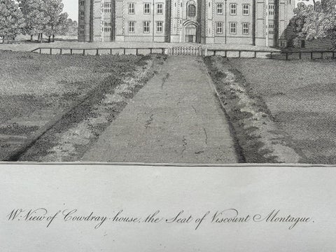 West View of Cowdray House, Historic Sussex Estate Engraving, 1796, view 10