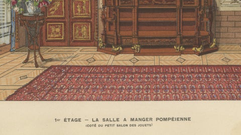 Pompeian Elegance: A Grand Neoclassical Dining Room Interior, 1900, close-up 6