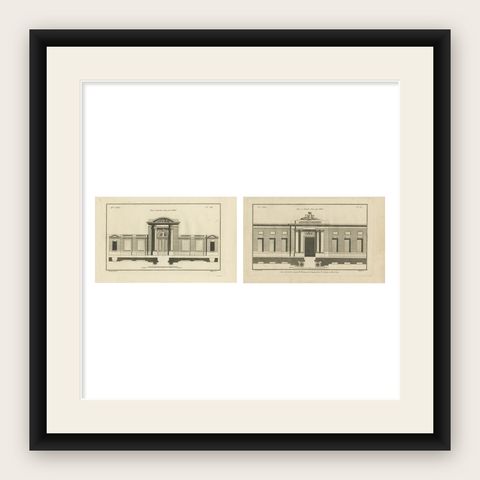 Neufforge's Engraved Gates Design: 18th-Century Designs, circa 1770, shown framed