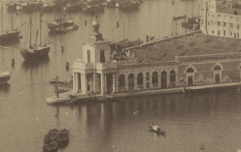 Panoramic View of Basilica di Santa Maria della Salute in Venice, 1880, close-up 3