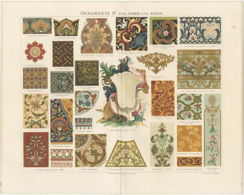 Set of Four Antique Prints of various Ornaments by Meyer 'circa 1897', view 4