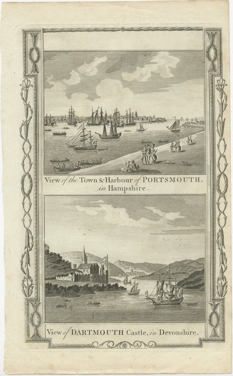 1784 View Of Portsmouth Harbour And Dartmouth Castle By Walpoole, view 2