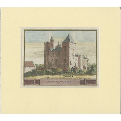 Antique Handcolored Print of Heusden, Castle in the Netherlands, circa 1730, view 2