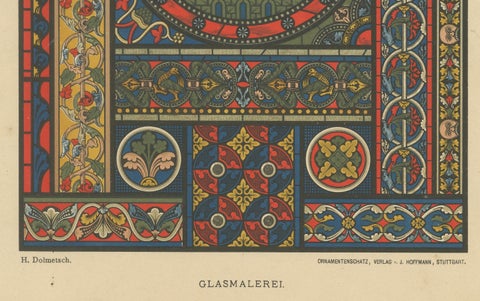 Romanesque-Gothic Artistic Fusion in Ornamentenschatz, 1887, close-up 3