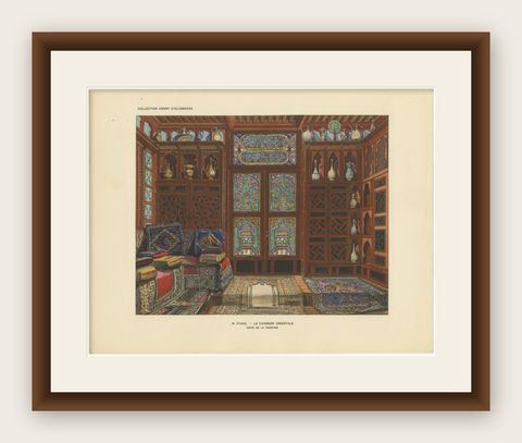 The Oriental Chamber: An Ottoman Interior of Textiles and Carved Wood, 1900, shown framed