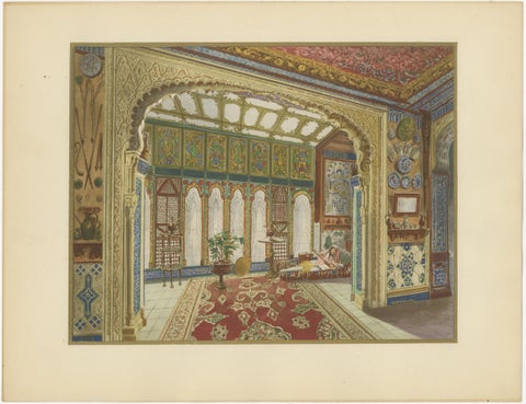 Oriental Splendours: Two Historic Interior Views from Fin-de-Siècle France, 1900, view 2