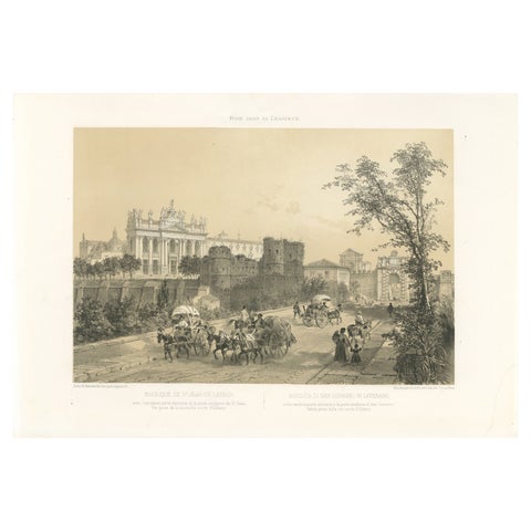 Basilica of San Giovanni in Laterano, Rome, Benoist 1869 Lithograph
