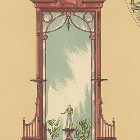 Pl. 16 Antique Print of Salon Furniture by Kramer 'circa 1910', close-up 2
