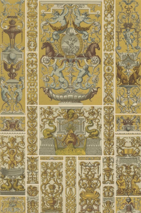 17th Century Grotesque Ornament, Mythical and Architectural Motifs, ca.1869, close-up 5