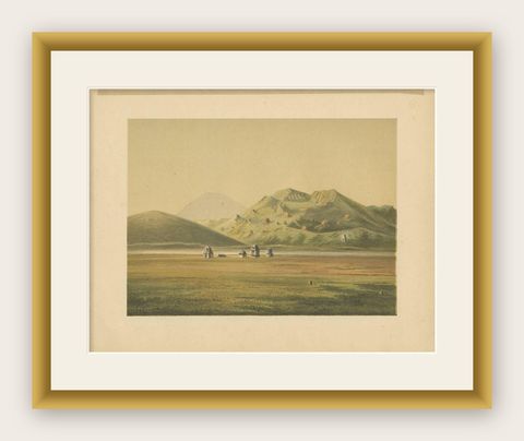 Antique Print of Siva Temples 'Indonesia' by M.T.H. Perelaer, 1888, shown framed
