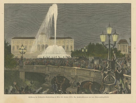 Opening of Vienna Water Supply, Schwarzenbergplatz Fountain Celebration, 1873, close-up 1
