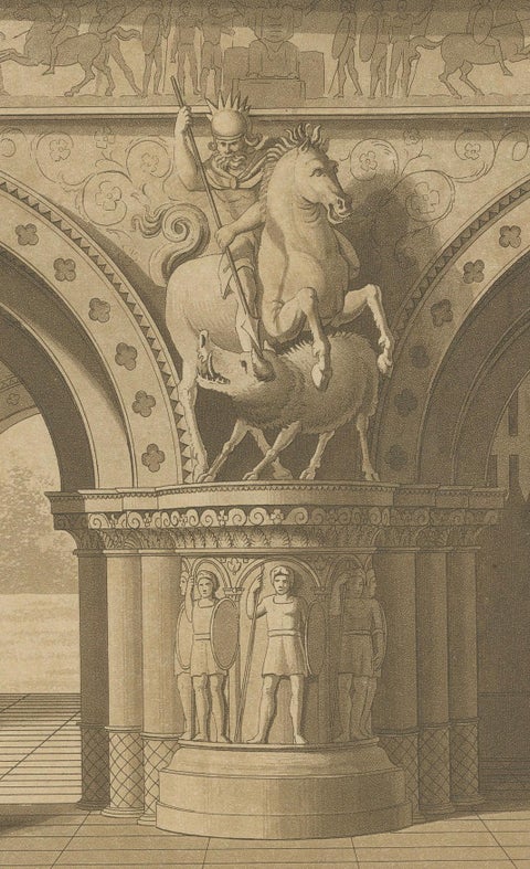 Architectural Elegance: Schinkel's Stairhall, Circa 1874, close-up 4
