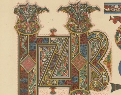 Celtic Manuscript Painting, 1887" from Ornamentenschatz by H. Dolmetsch, close-up 4