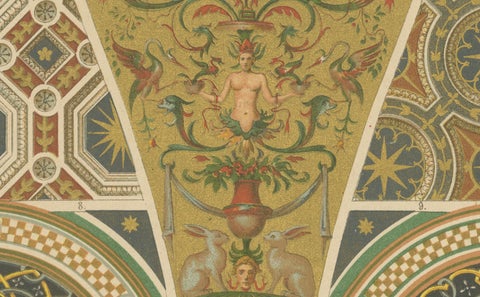 Italian Renaissance Ceiling Paintings from Ornamentenschatz, 1887, close-up 2