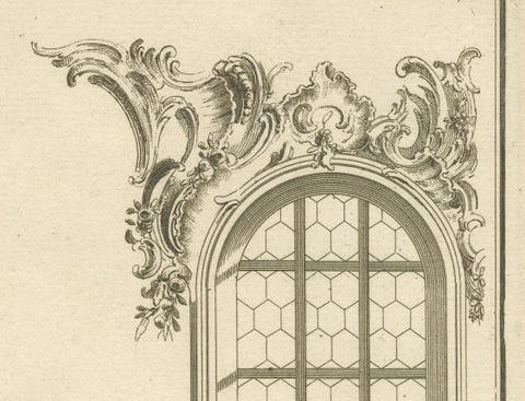 Old Baroque Pulpit Design with Corinthian Column and Staircase Plan, ca.1740, close-up 2