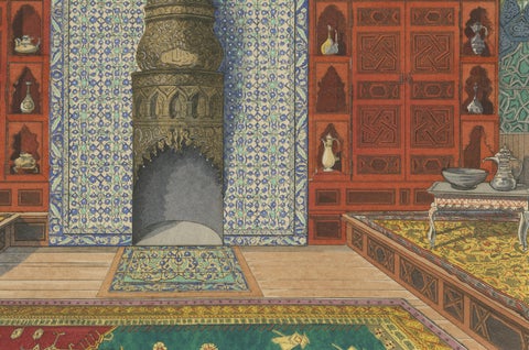 Ottoman Interior with Monumental Iznik Fireplace, ca.1900, close-up 4