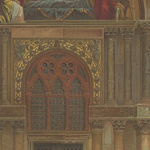 Pl. 8 Antique Print of the Portal of San Pietro of the Basilica of San Marco, close-up 2