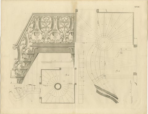 Ornate Baroque Stairs: Van der Horst's Design Mastery in Engravings, 1739, view 3